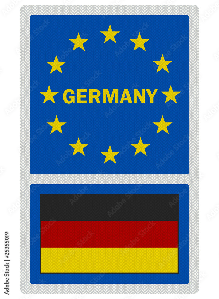 EU signs series - Germany (in English language), photo realistic