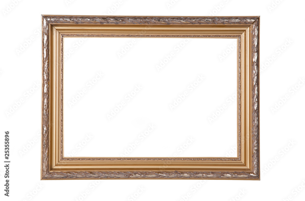 gold antique frame isolated on white background gold antique frame isolated on white background