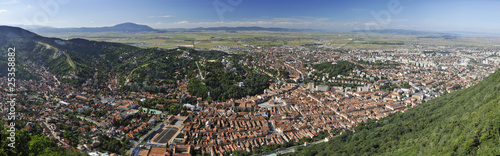high res panorama of the old Brasov town and its surroundings