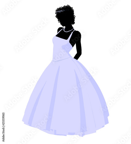 African American Wedding Bride Silhouette