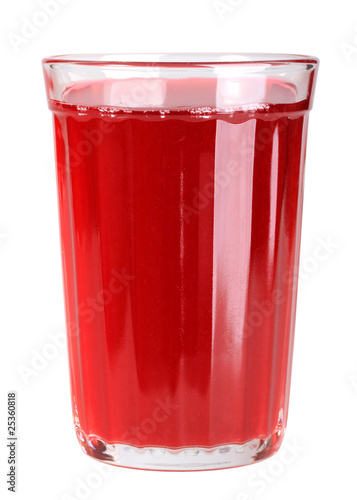 Single glass with red drink
