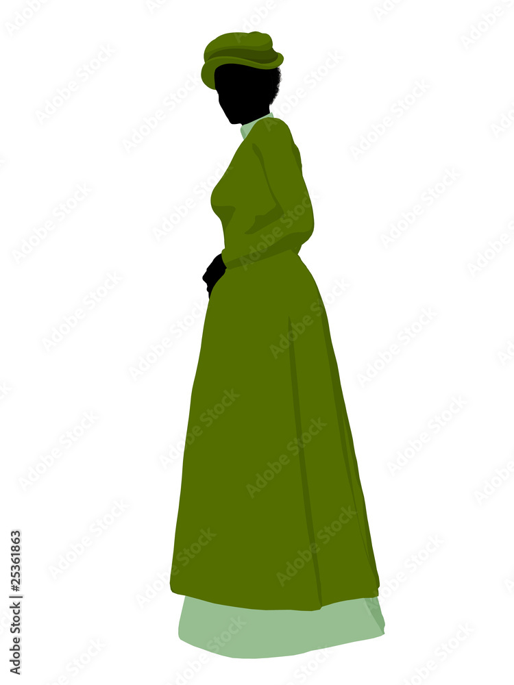 African American Victorian Woman Illustration Silhouette African American Victorian Woman Illustration Silhouette