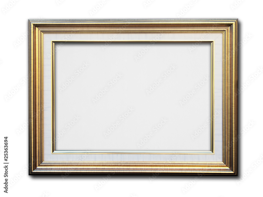 Gold frame on white Gold frame on white