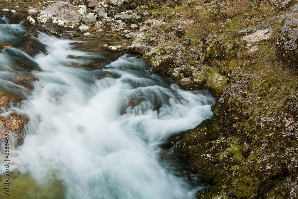 Waterfall with stones