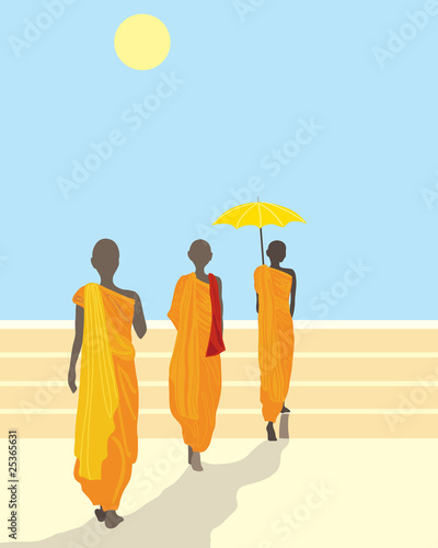 Obraz na płótnie buddhist monks w salonie