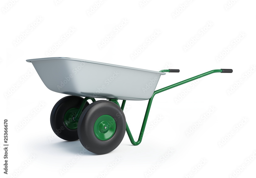 wheelbarrow on a white background wheelbarrow on a white background