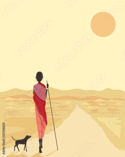 masai with dog