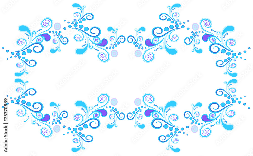 Floral and spiral elements border frame. Vector. Floral and spiral elements border frame. Vector.