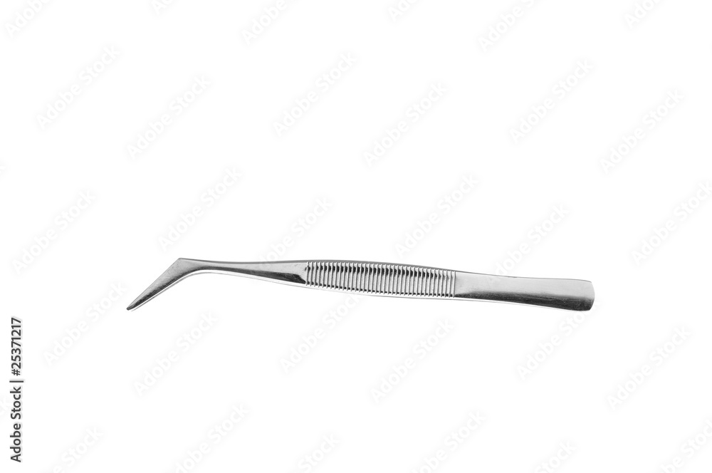 Technical tweezers isolated on white Technical tweezers isolated on white