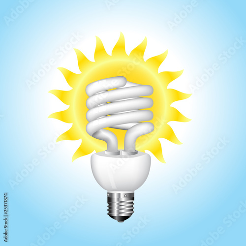economical sunny bulb vector illustration