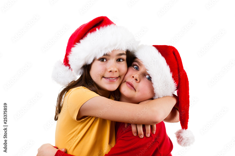 Christmas time - kids isolated on white Christmas time - kids isolated on white