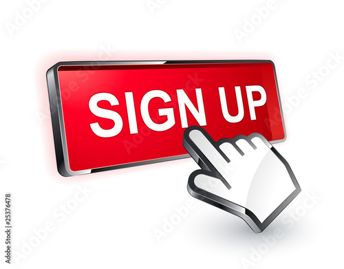 bouton SIGN UP curseur main