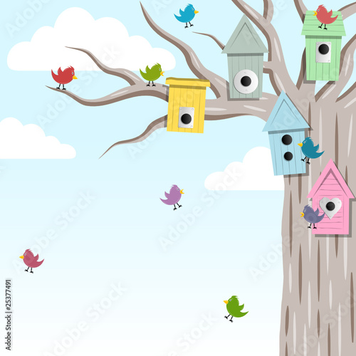 Bird house on the tree