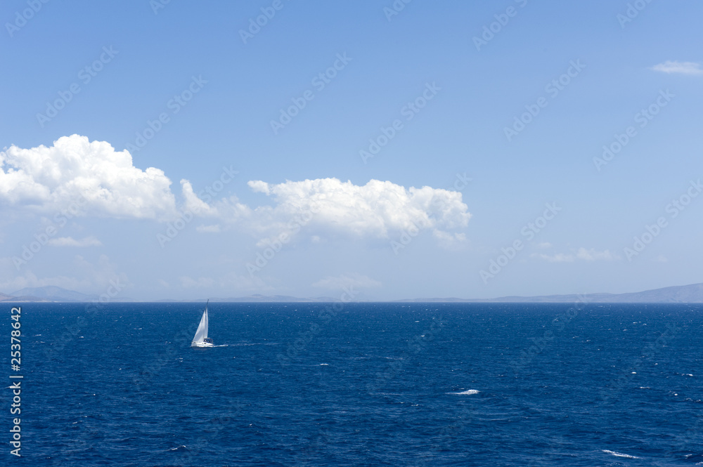 a sailing boat in the aegean sea