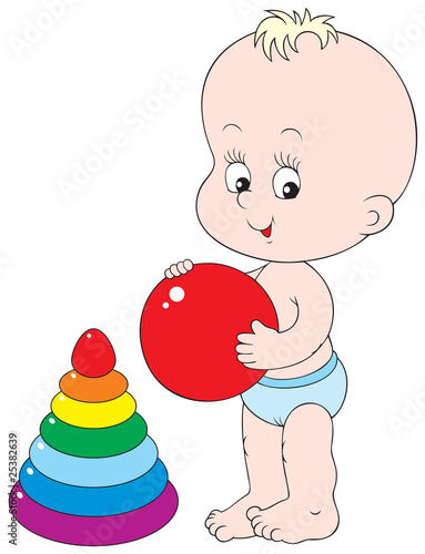 small child playing with toys