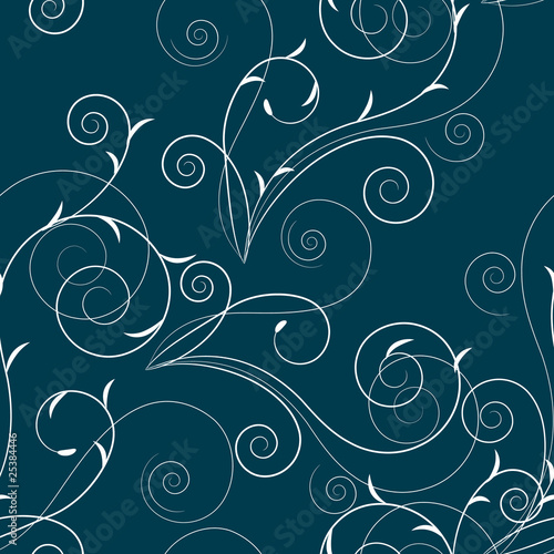 Seamless floral swirl pattern