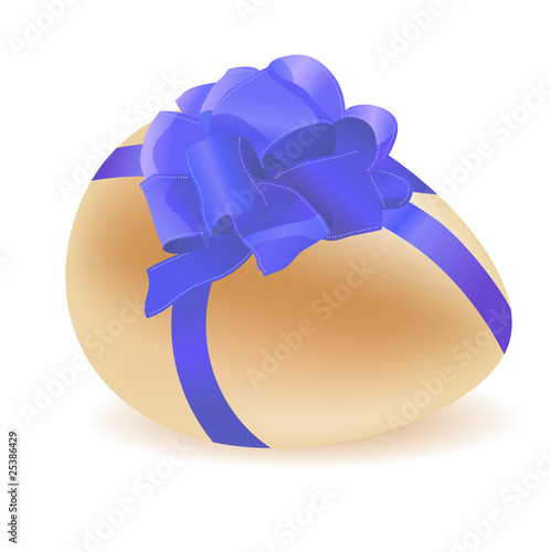 Vector illustration of egg with blue bow © Anna Tyukhmeneva