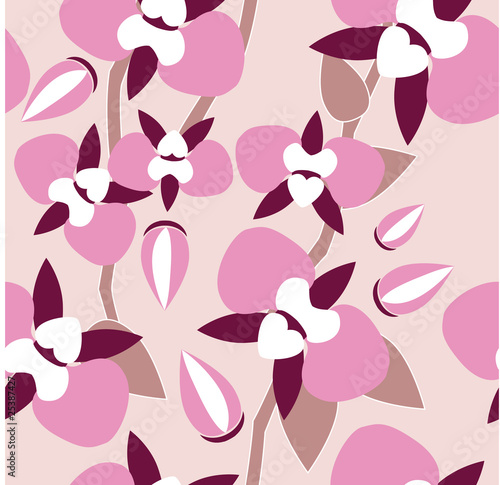 Seamless orchid pattern