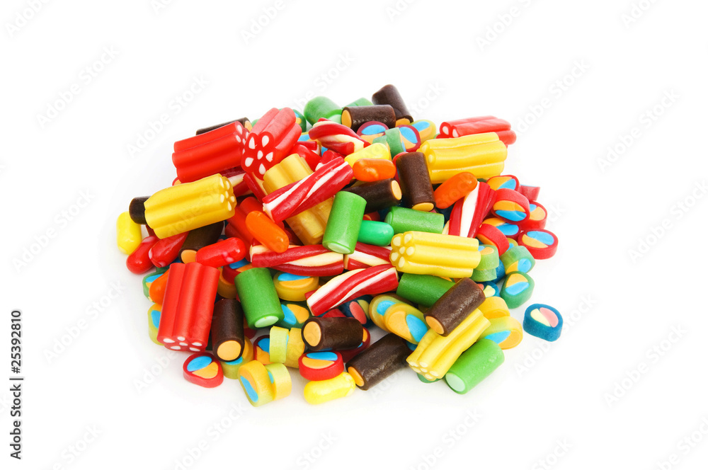 Colourful sweets isolated on the white background Colourful sweets isolated on the white background