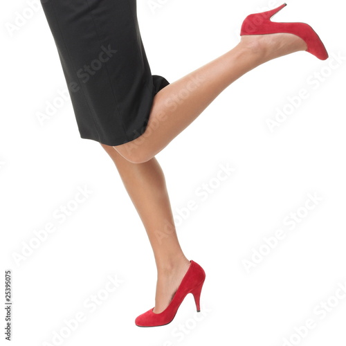 Legs running in high heels