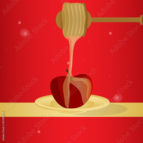 vector honey and apple