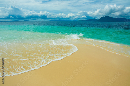 beach, sea and deep blue sky photo