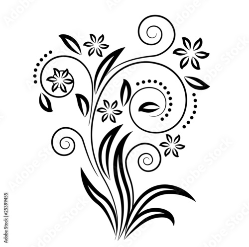 Swirl floral element