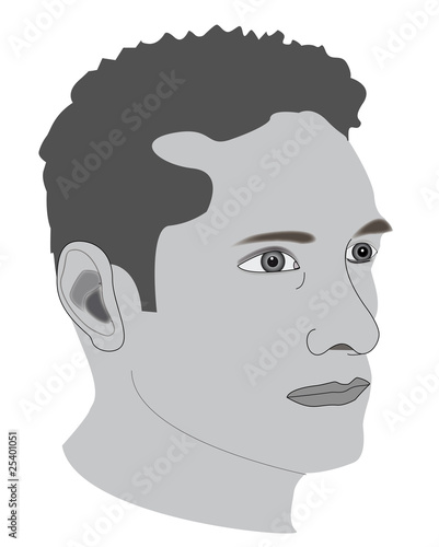 visage en noir et blanc