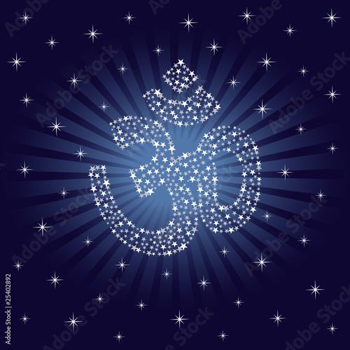 Spiritual Sparkling Om Sign Background