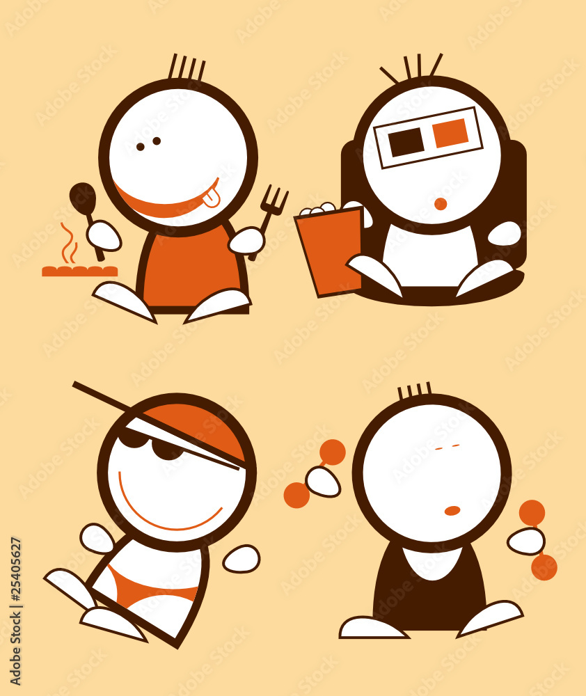 Set of funny people icons Set of funny people icons