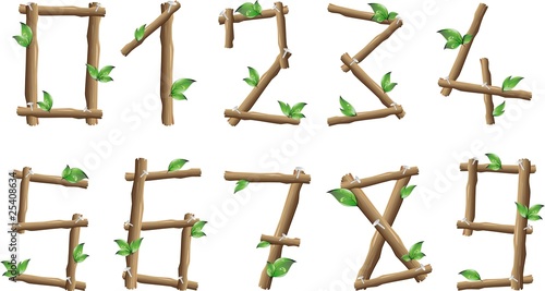 Numeri di Legno-Wood Numbers-Vector