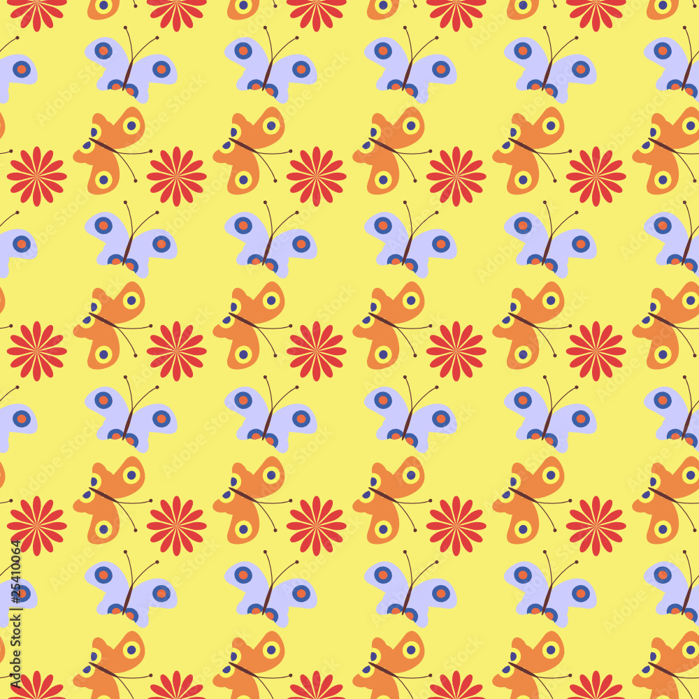 seamless background with butterfly and flowers seamless background with butterfly and flowers