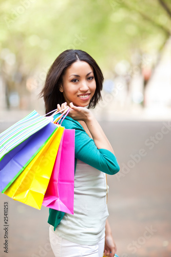 Black woman shopping