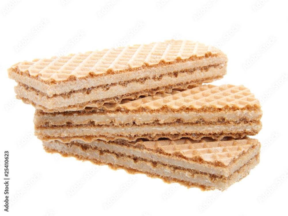 Waffle cake dessert isolated on white background Waffle cake dessert isolated on white background