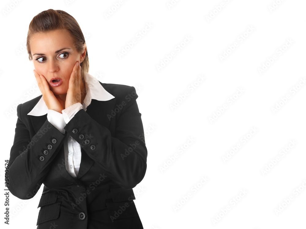 surprised modern business woman isolated on white surprised modern business woman isolated on white