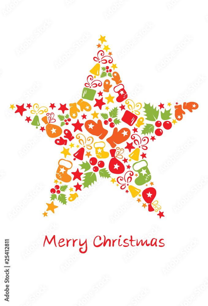 Obraz premium Card -- Christmas star