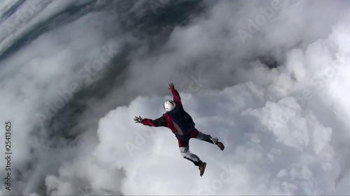 Skydiver jumps from a plane photo