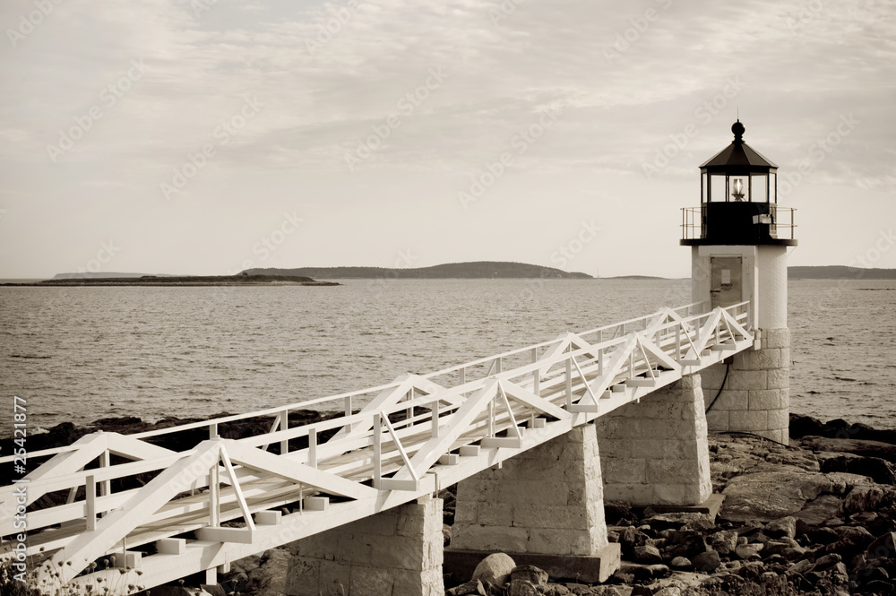 Marshall Point lighthouse on Atlantic coast of Maine