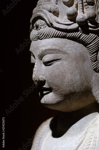 Face of stone Buddha in china