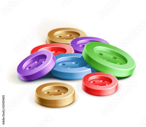 set of coloured button