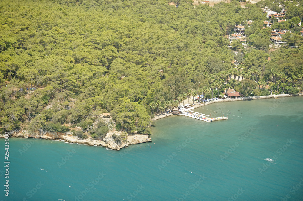 Fototapeta premium Aerial view of Akyaka Gokova