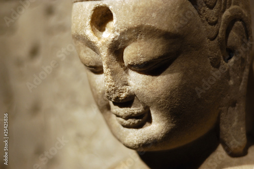 Face of stone Buddha in china