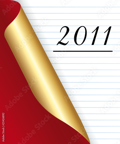 2011 New year Red and golden page background