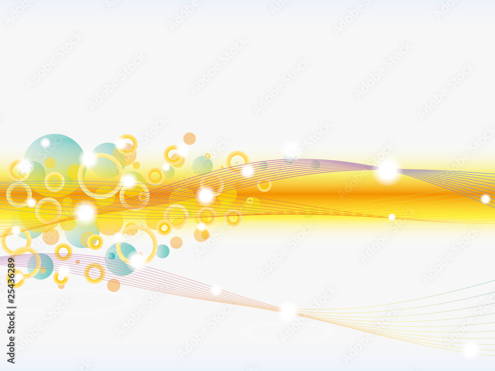 Abstract colorful background. Vector circles and waves theme