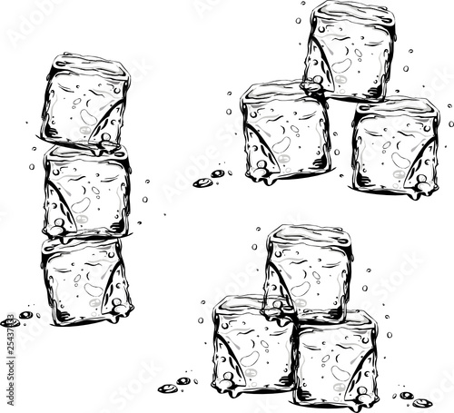 Eiswürfel, Eis, Cocktail, ice cube, Vector Set