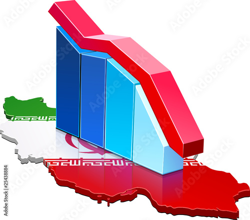 Statistiques de l'Iran à la baisse (détouré)