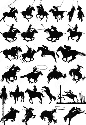 Horse Silhouettes vector mix #25440469
