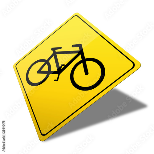 3d schild radfahrer, fahrrad
