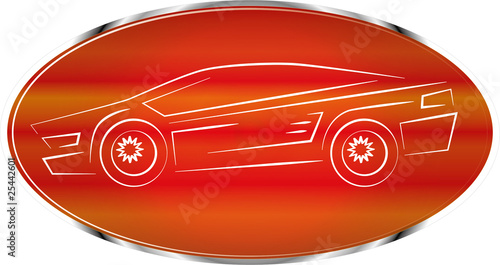 Sports car label  auto badge design  icon or pictogram