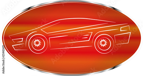 Sports car label, auto badge design, icon or pictogram